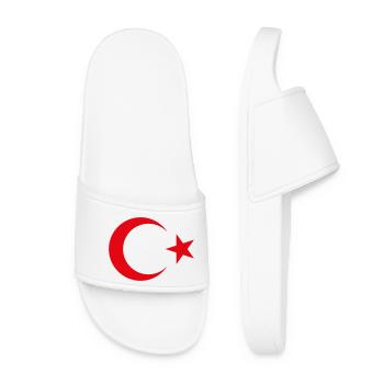 Drapeau de la Turquie Étoile du Croissant de Lune (Türkiye Bayrak/R) - Claquettes Femme - blanc - Devant