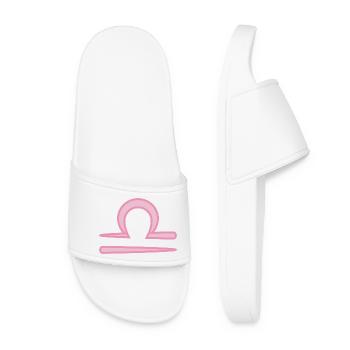 Signe du signe du zodiaque de la Balance rose pastel - Claquettes Femme - blanc - Devant