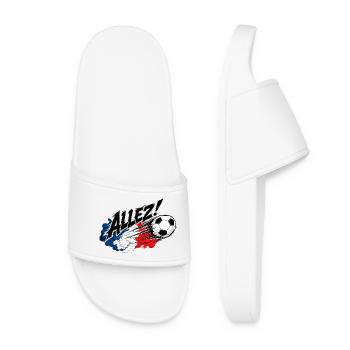 Allez France Saying Football Fan Tricolore - Women’s Pool Sliders - white - Front