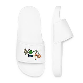 Un pet de chat secoue le maître - Claquettes Femme - blanc - Devant