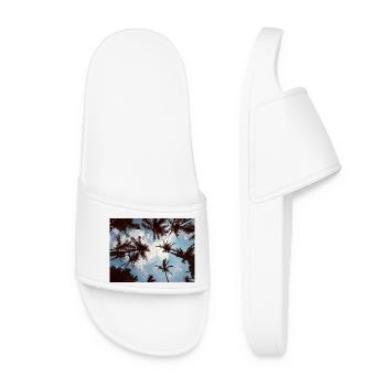 Perspective des palmiers tropicaux - Claquettes Femme - blanc - Devant