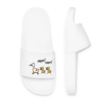 Cadeau drôle de fête des mères de maman poussin canard - Claquettes Femme - blanc - Devant