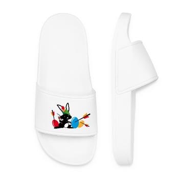 Easter bunny with a bow and arrow - Women’s Pool Sliders - white - Front