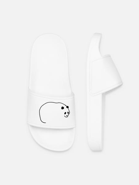 Lines Panda - Women’s Pool Sliders - white