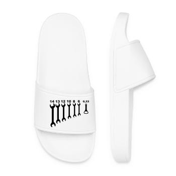 Wrenches, mechanic, odd jobs, handyman * - Women’s Pool Sliders - white - Front