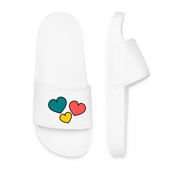 ICH LIEBE DICH. ICH LIEBE DICH. LIEBE. LIEBE. HERZ. - Frauen Badelatschen - Weiß - Vorne