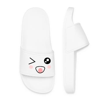Fasching, Karneval, Kostüm, Kawaii - Frauen Badelatschen - Weiß - Vorne