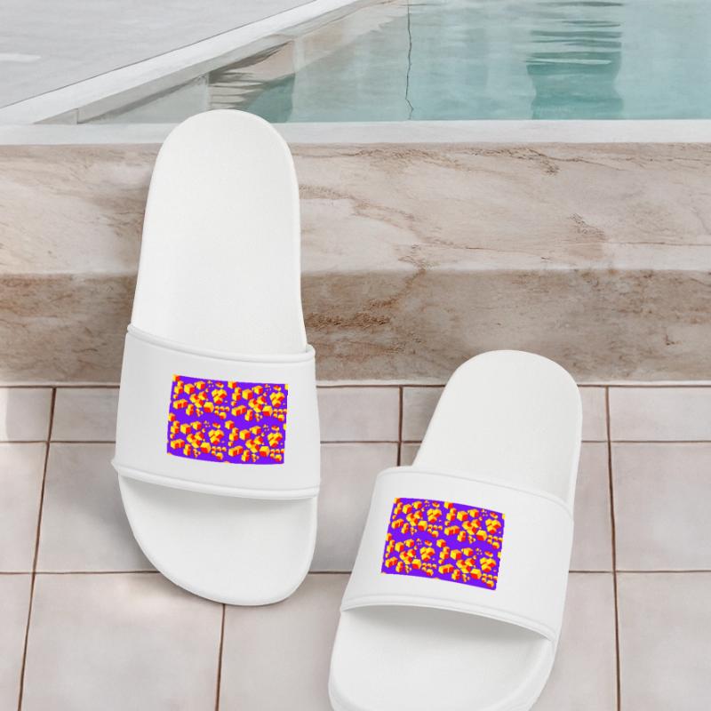 Deco pattern cube colored Women’s Pool Sliders