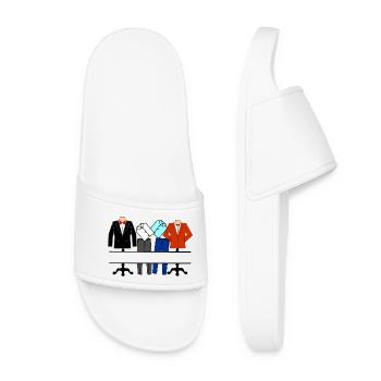 Men's clothing store logo - Women’s Pool Sliders - white - Front