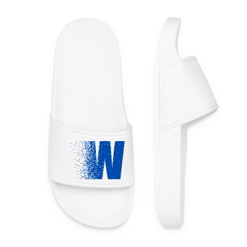 W fragmenté en bleu gras - Claquettes Femme - blanc - Devant