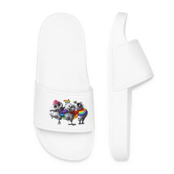 Happy Dancing Pride Owls - Women’s Pool Sliders - white - Front