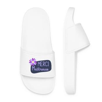 MAÎTRESSE. MAITRE. MERCI. MERCI MAÎTRESSE - Claquettes Femme - blanc - Devant