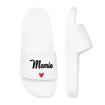 MAMIE. MAMAN. GRAND-MERE. FÊTE DES MÈRES - Claquettes Femme - blanc - Devant