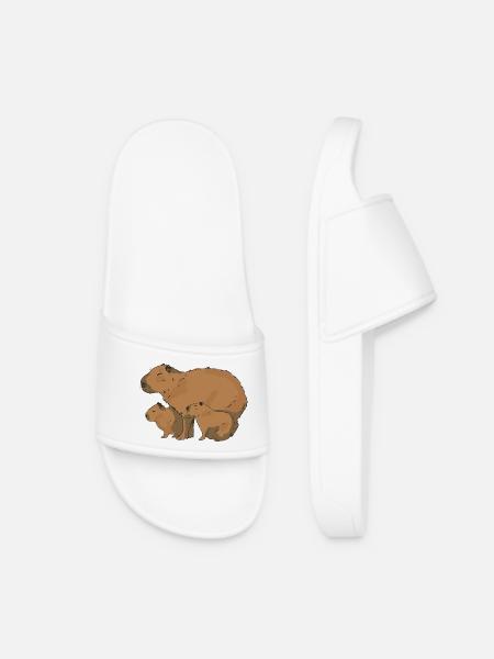 Capybara Family Capybara - Women’s Pool Sliders - white
