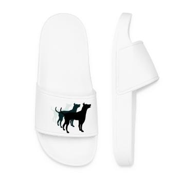 3 chiens silhouette équipe dangereuse équipage amis - Claquettes Femme - blanc - Devant