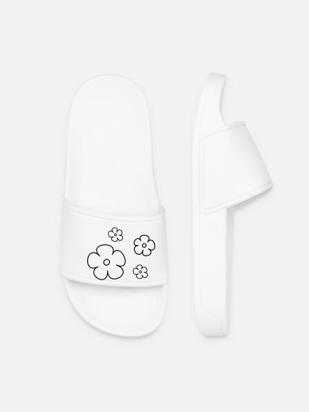 Flowers - Women’s Pool Sliders - white