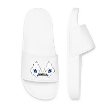 Two flags text MASSACHUSETTS - Women’s Pool Sliders - white - Front