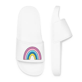 Pastell Regenbogen Design - Frauen Badelatschen - Weiß - Vorne