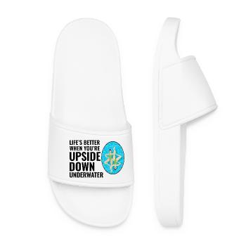 Life’s Better Upside Down Underwater Swimming  - Women’s Pool Sliders - white - Front