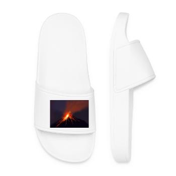Intense Volcanic Eruption Fire Horse - Women’s Pool Sliders - white - Front