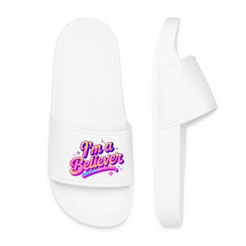 Ich bin ein Gläubiger Glaube Disco Party Design - Frauen Badelatschen - Weiß - Vorne