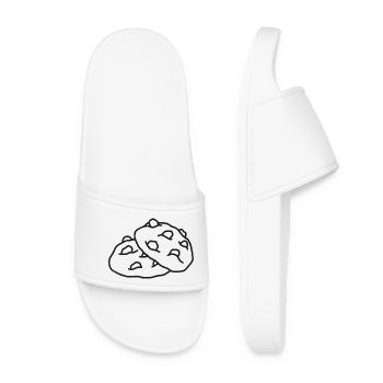 Schokokeks Skizze – süßes minimalistisches Design - Frauen Badelatschen - Weiß - Vorne