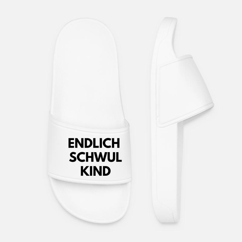 Endlich Schwul Kind - Frauen Badelatschen - Weiß