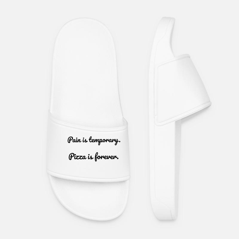 Pain is temporary; Pizza is forever - Women’s Pool Sliders - white