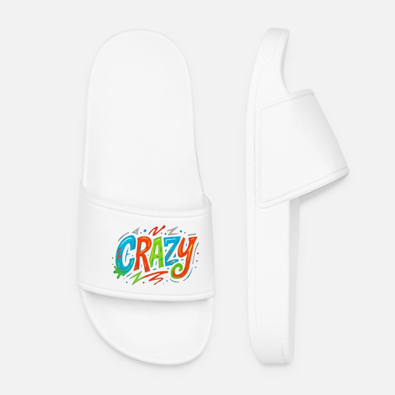 Graffiti Crazy Color Explosion - Women’s Pool Sliders - white