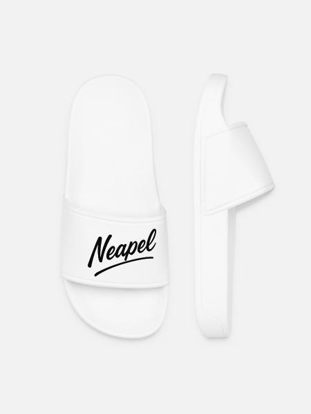 Naples Script Lettering - Women’s Pool Sliders - white