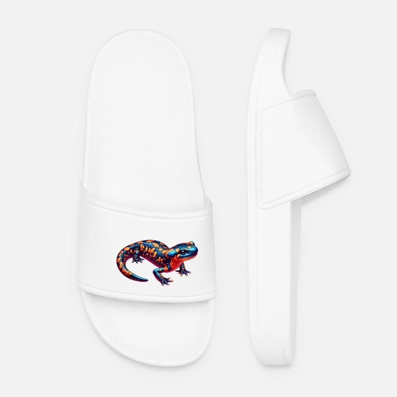 Neon Salamander Kaleidoscope - Women’s Pool Sliders - white