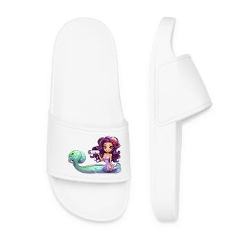 Underwater sorceress with role - Women’s Pool Sliders - white - Front