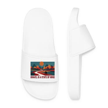 Gravel Is A State Of Mind Shirt - Women’s Pool Sliders - white - Front
