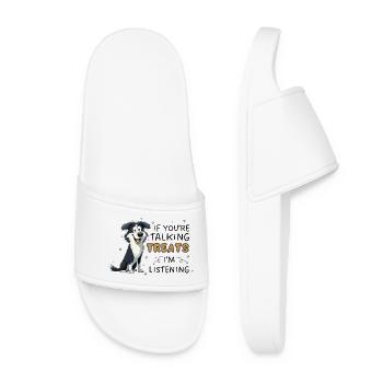 Border Collie friandise un chien drôle de design - Claquettes Femme - blanc - Devant