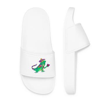 Iguane aimant avec sombrero et cœur - Claquettes Femme - blanc - Devant