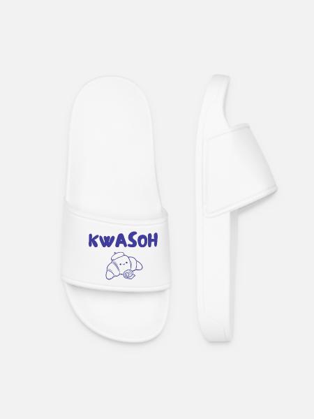 Croissant Kvasoh Illustration - Women’s Pool Sliders - white