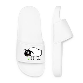 Mouton de dessin animé avec mangeur d’herbe - Claquettes Femme - blanc - Devant