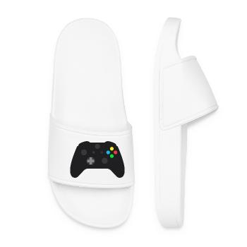 Dark Gamepad Neon Buttons - Women’s Pool Sliders - white - Front