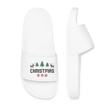 Weihnachten - Frauen Badelatschen - Weiß - Vorne