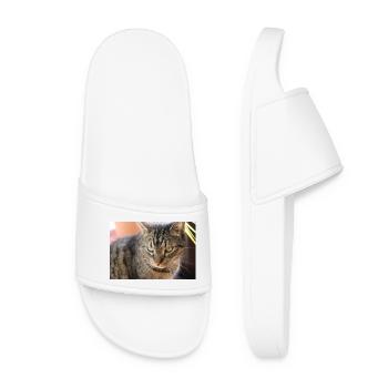 Katze Kätzchen Poster Katzenposter Tigerkatze - Frauen Badelatschen - Weiß - Vorne