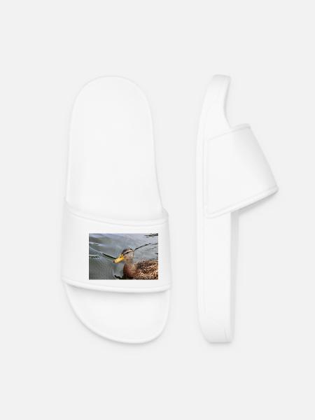 Duck duckling wild duck poster animal poster gift - Women’s Pool Sliders - white