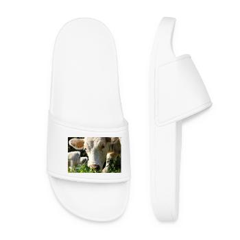 Cow Poster - Women’s Pool Sliders - white - Front