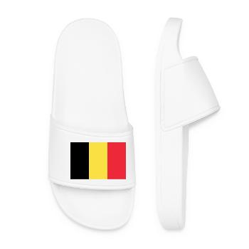 Aufkleber Flagge von Belgien Belgien Fahne Drapeau - Frauen Badelatschen - Weiß - Vorne