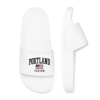 Portland, Oregon, États-Unis, Flag Graphic Design - Claquettes Femme - blanc - Devant