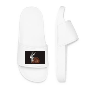 Chocolate Easter bunny in high-gloss chrome look - Women’s Pool Sliders - white - Front