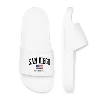 San Diego, USA – Patriotic California Design - Women’s Pool Sliders - white - Front
