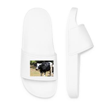 Cow Poster - Women’s Pool Sliders - white - Front