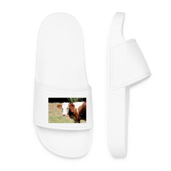 Cow Poster - Women’s Pool Sliders - white - Front