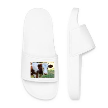 Cow Poster - Women’s Pool Sliders - white - Front