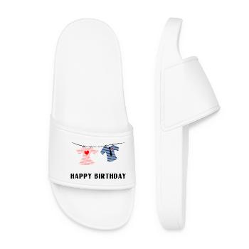 HAPPY BIRTHDAY - Claquettes Femme - blanc - Devant